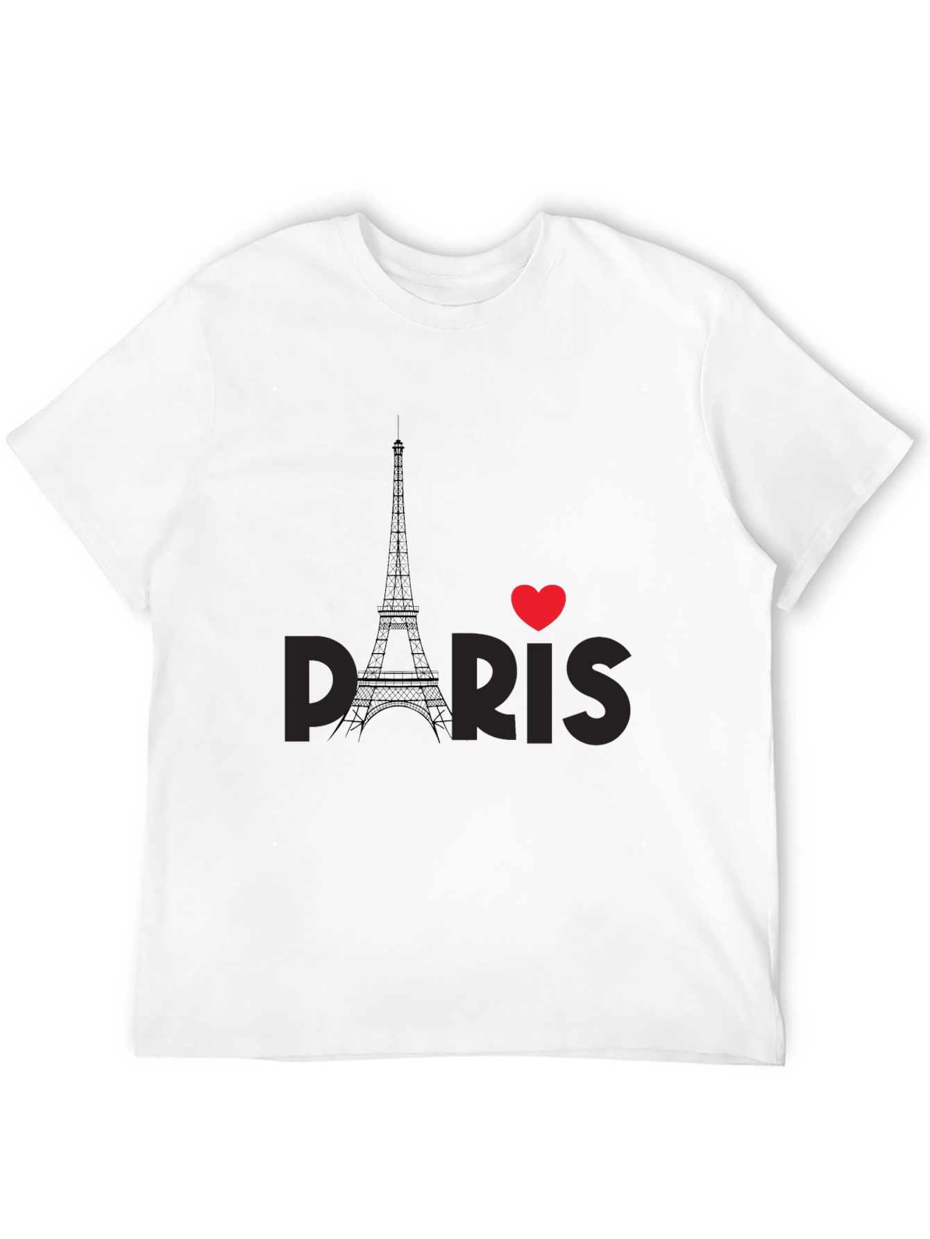 I Love Paris Black Graphic Tee Shirt