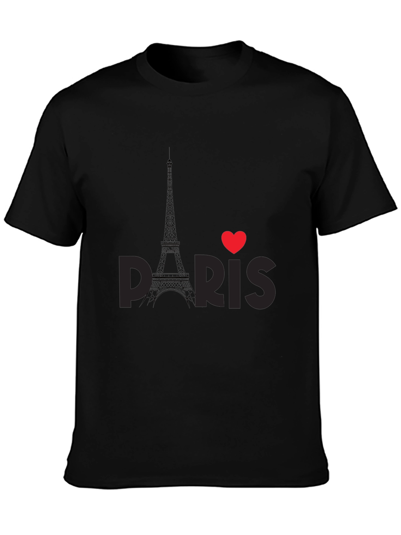 I Love Paris Black Graphic Tee Shirt
