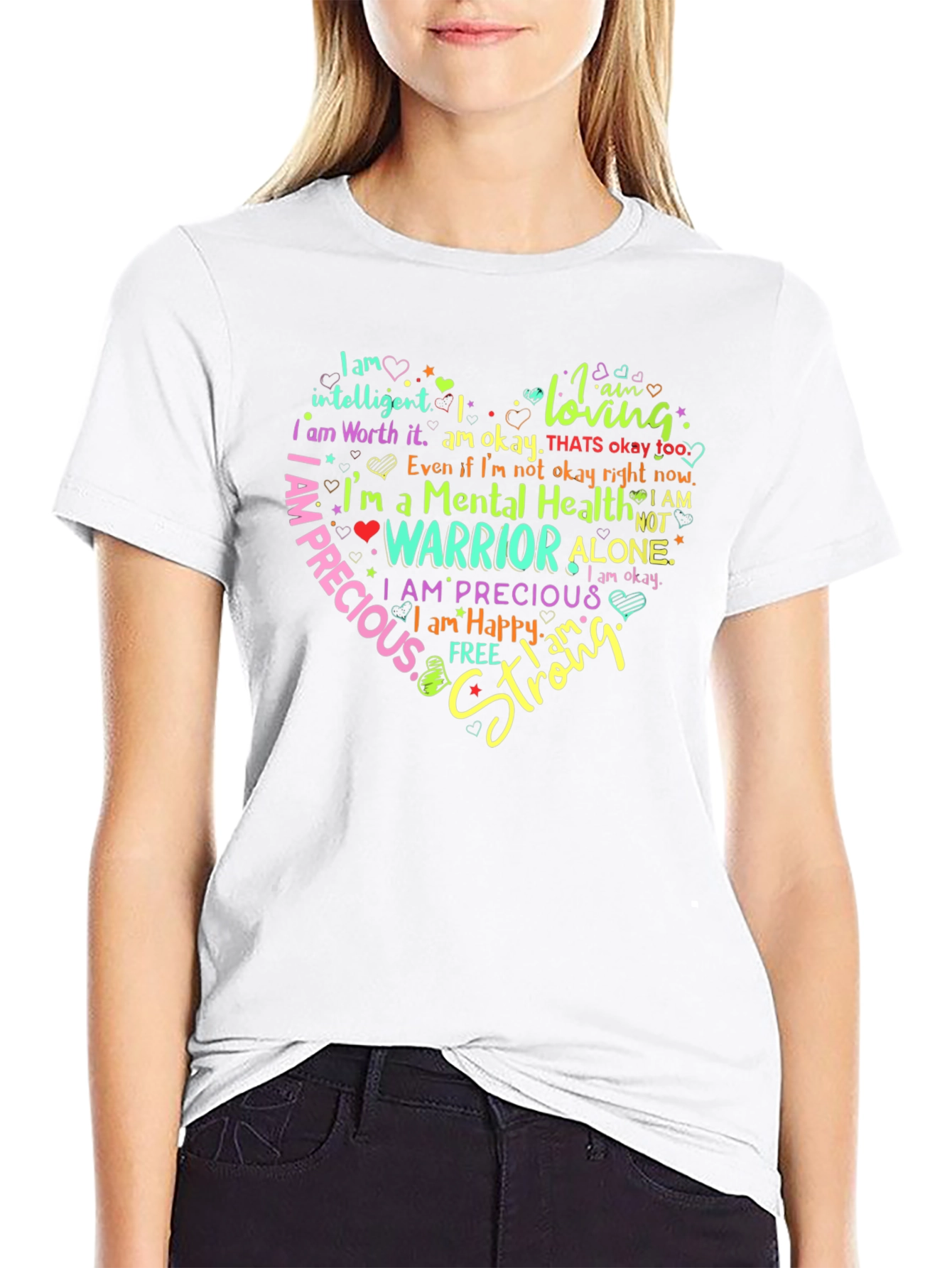 Mental Health Warrior Heart Graphic T-Shirt