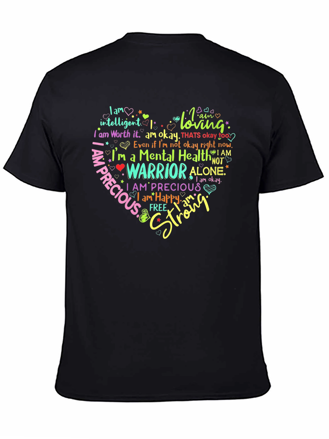 Mental Health Warrior Heart Graphic T-Shirt