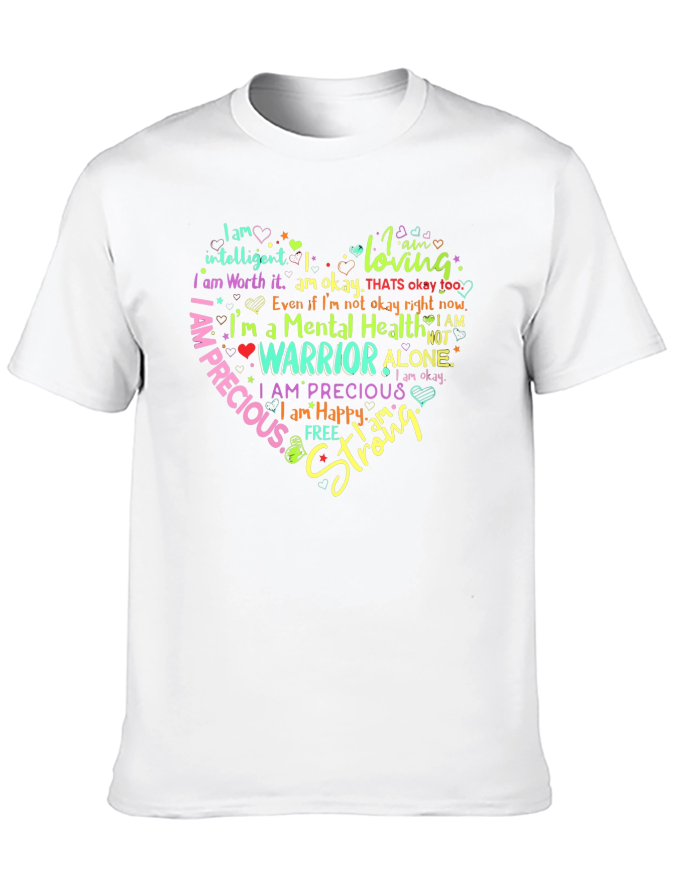 Mental Health Warrior Heart Graphic T-Shirt