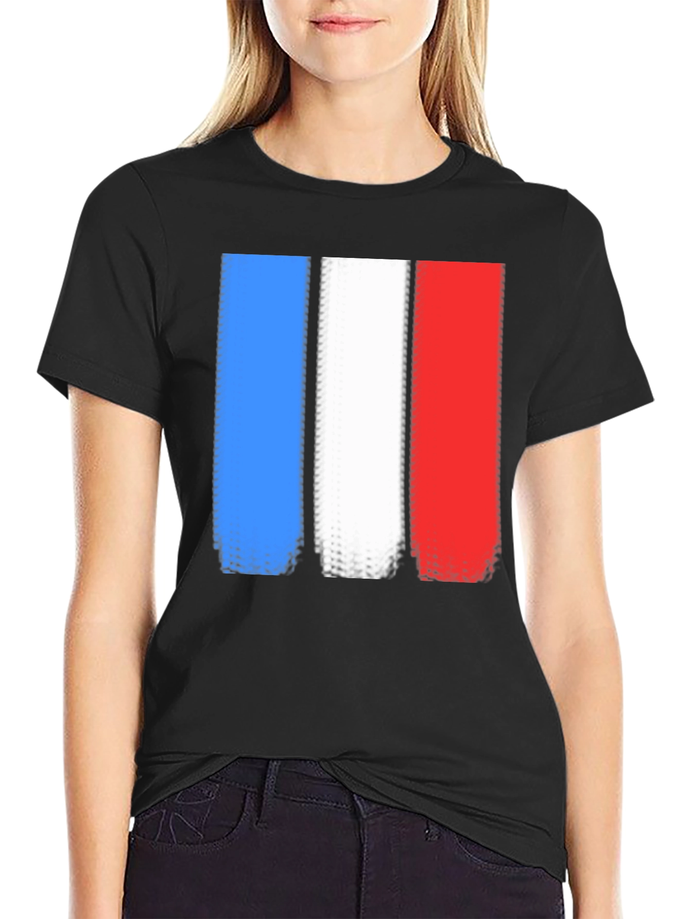 French Flag T-Shirt - Distressed Graphic Tee