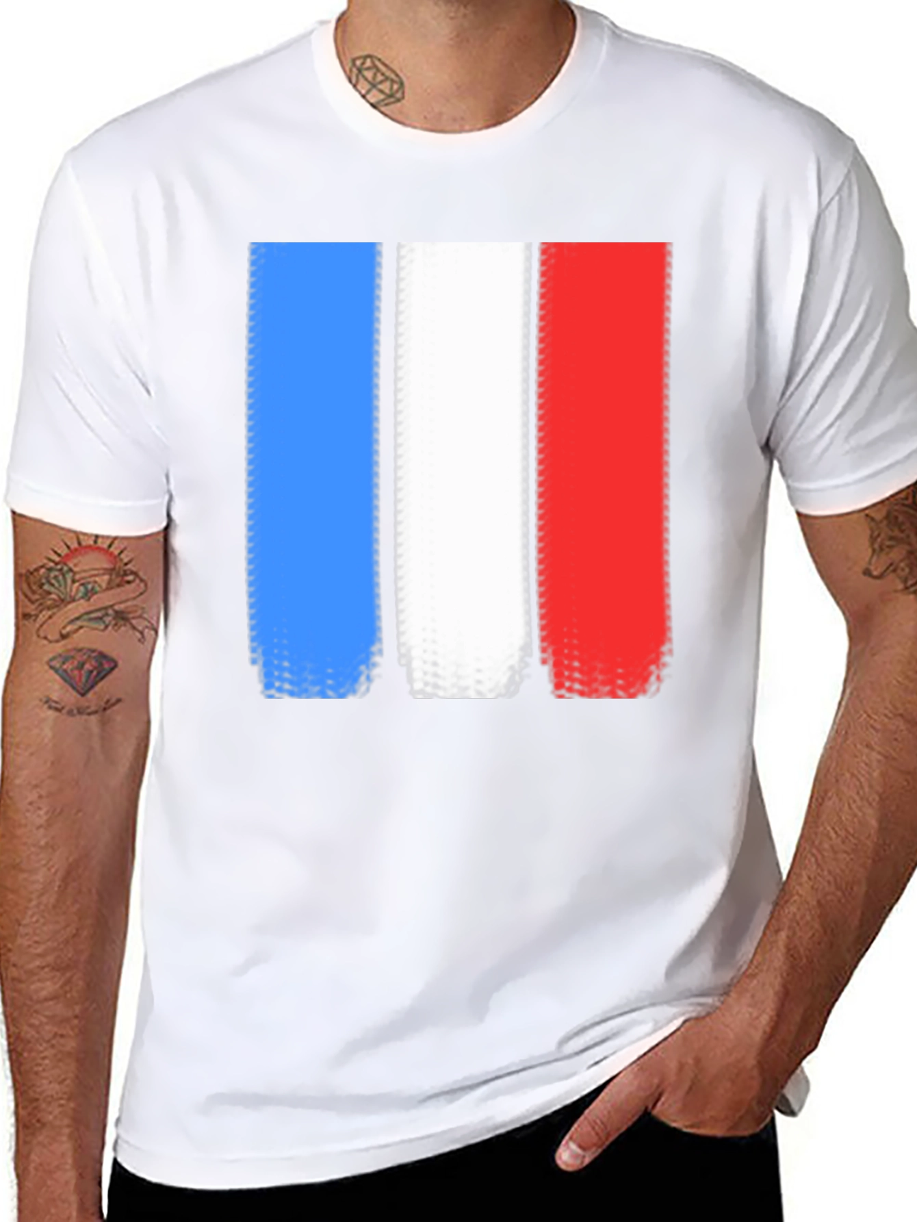French Flag T-Shirt - Distressed Graphic Tee