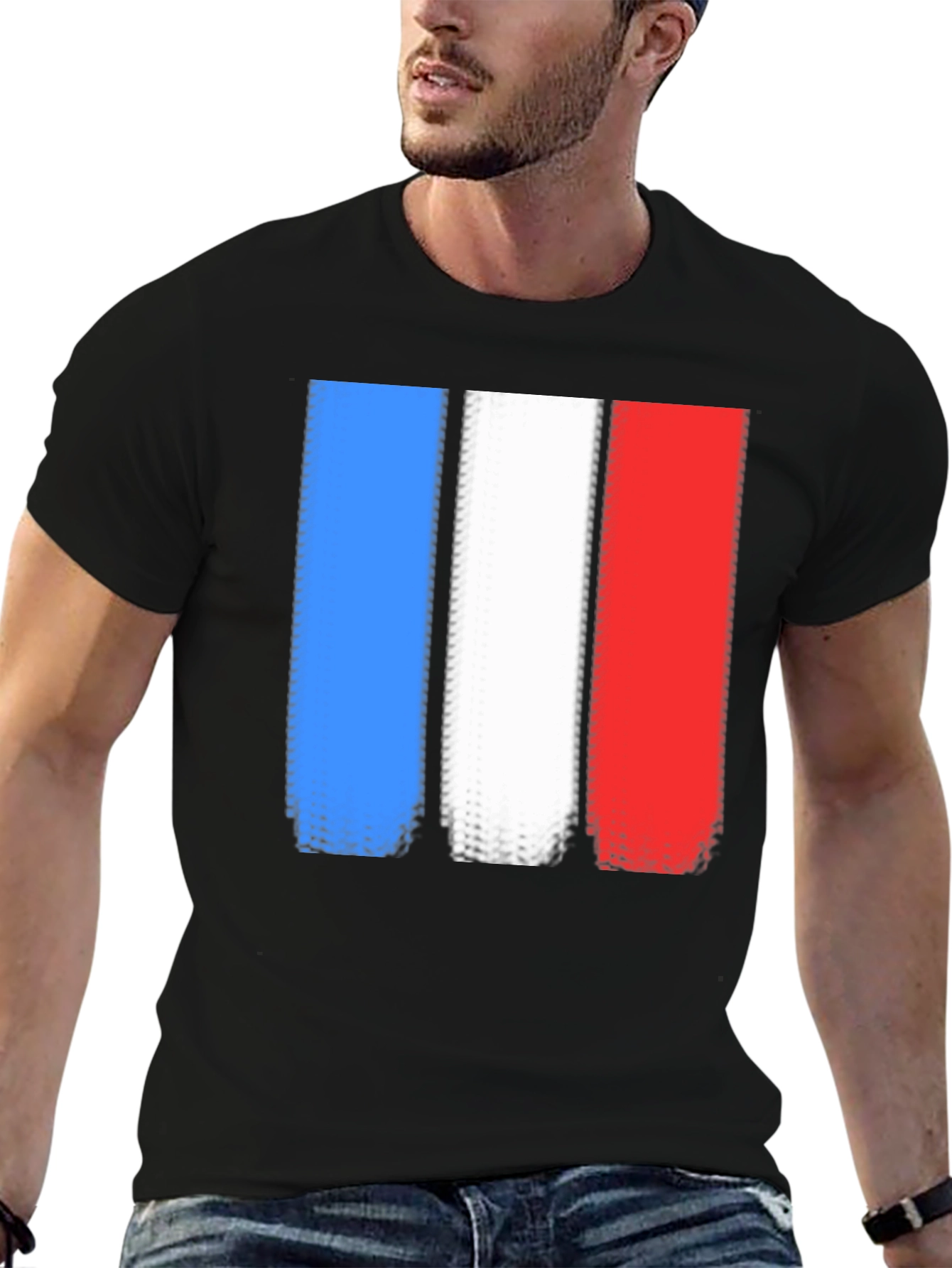 French Flag T-Shirt - Distressed Graphic Tee