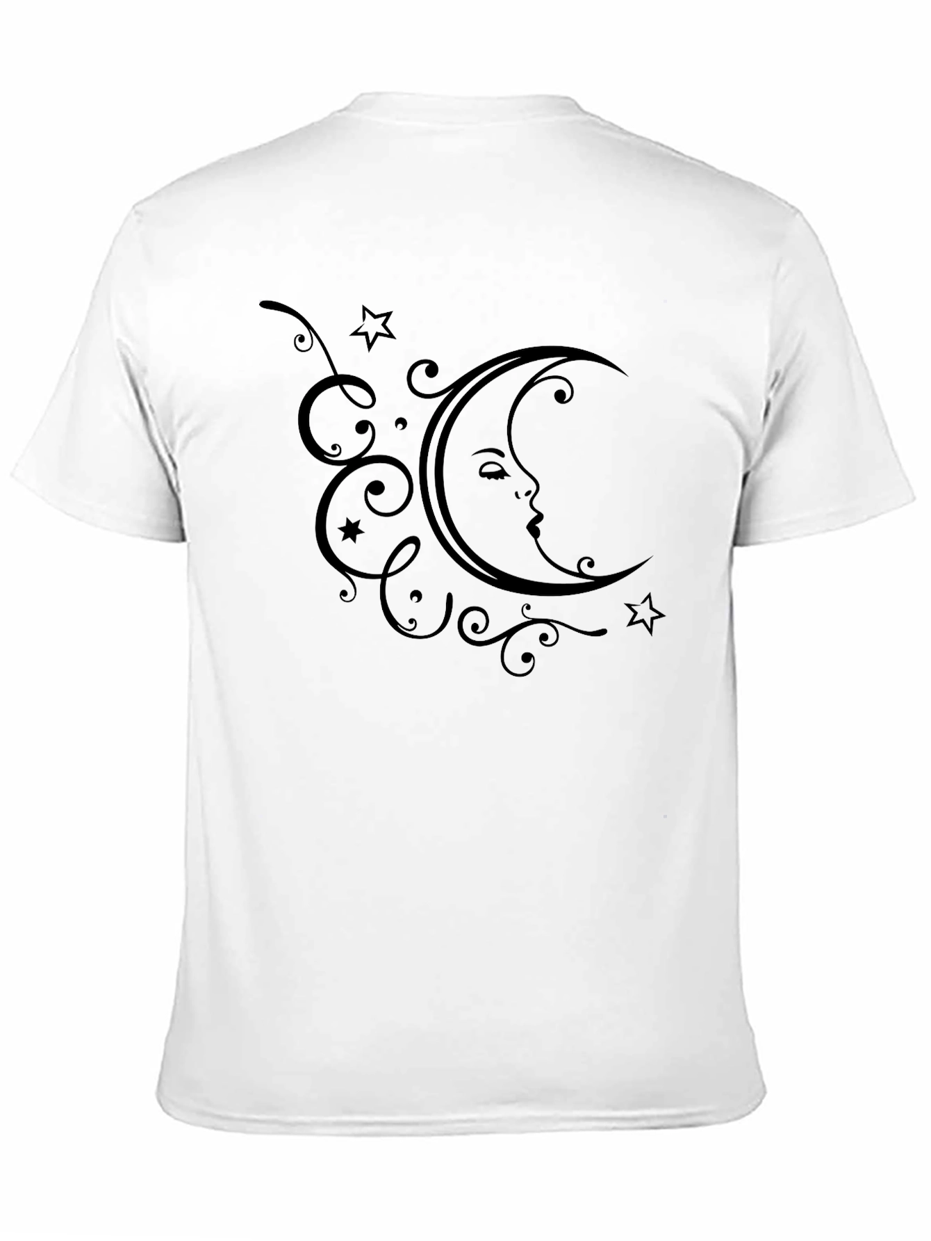 Crescent Moon Face Graphic T-Shirt - Stylish Black Tee