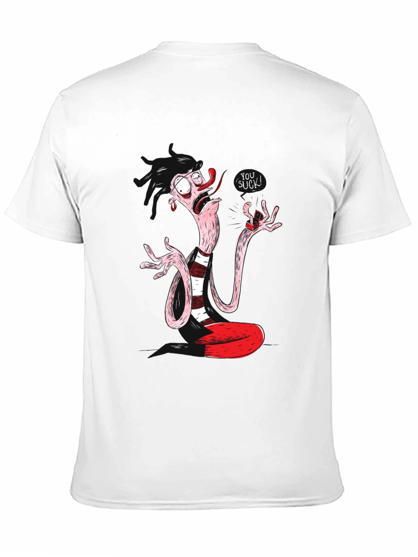 Funny Cartoon Character Black T-Shirt