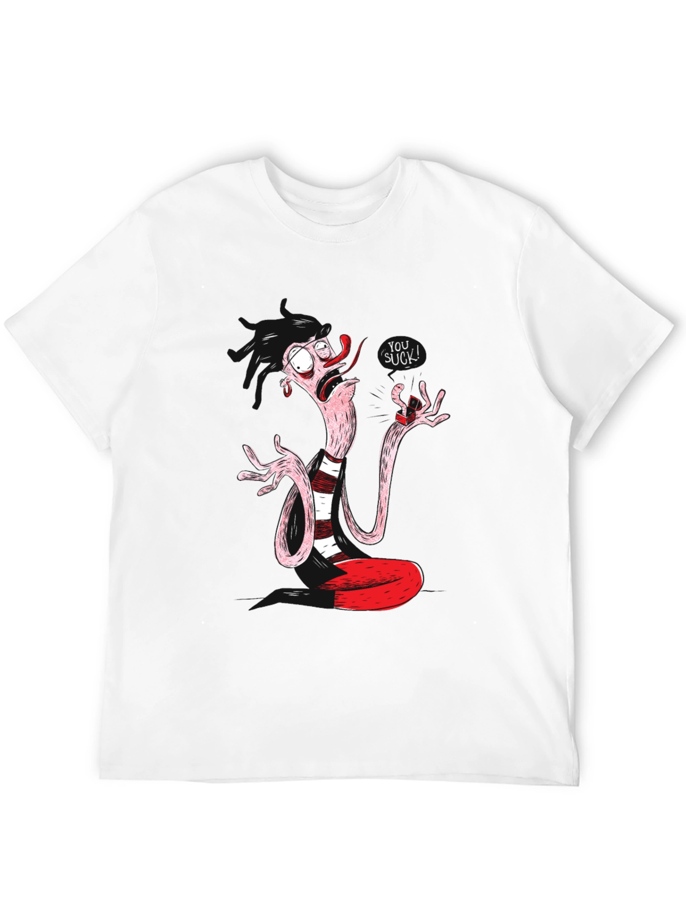 Funny Cartoon Character Black T-Shirt