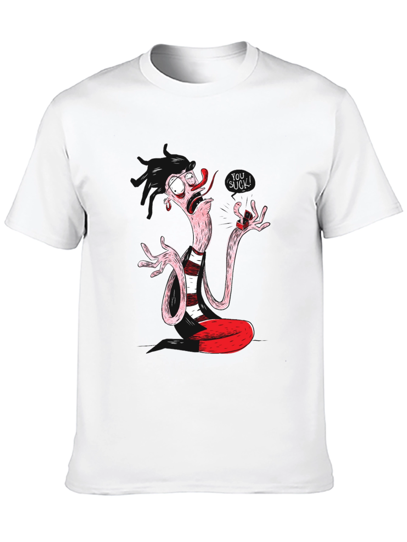 Funny Cartoon Character Black T-Shirt