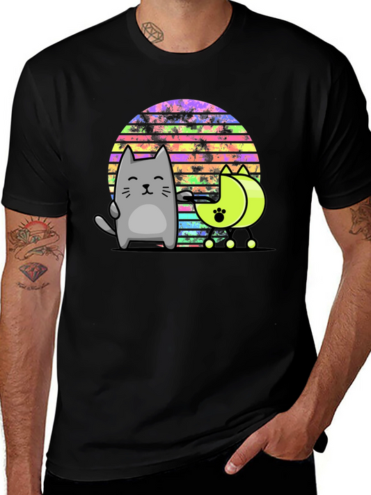 Retro Cat T-Shirt - Cool Cartoon Design