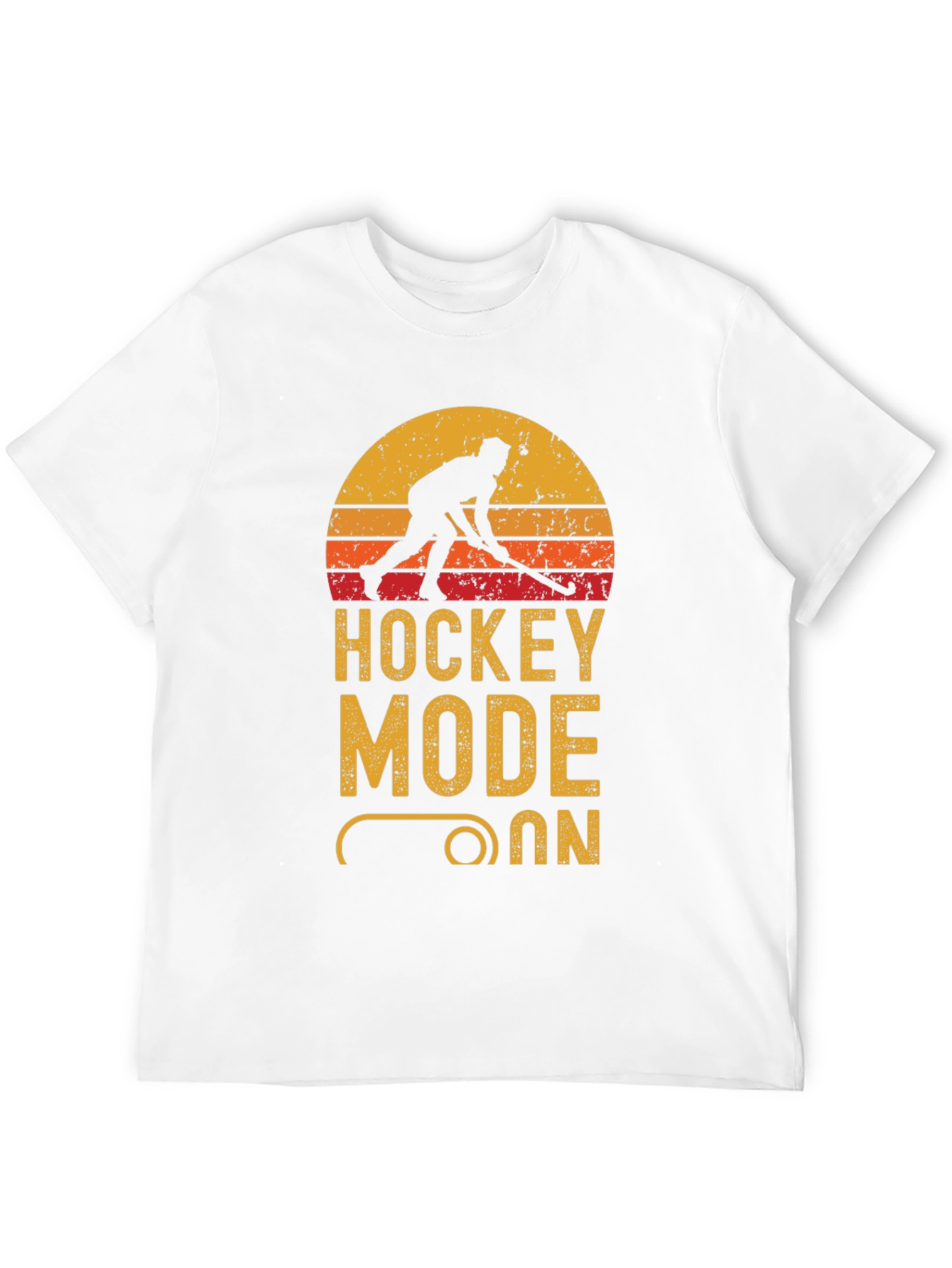 Hockey Mode On Graphic Tee - Black Cotton T-Shirt