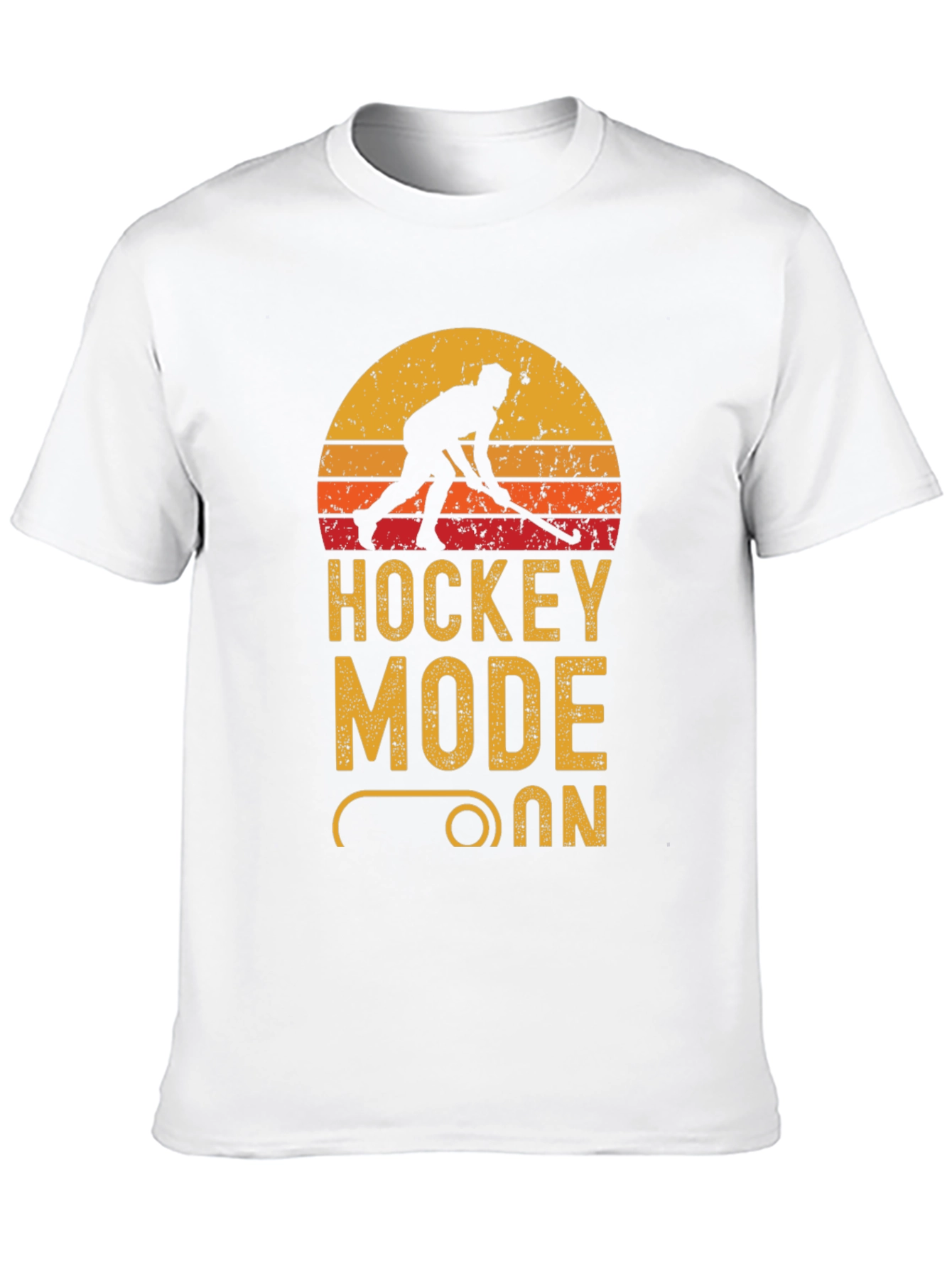 Hockey Mode On Graphic Tee - Black Cotton T-Shirt