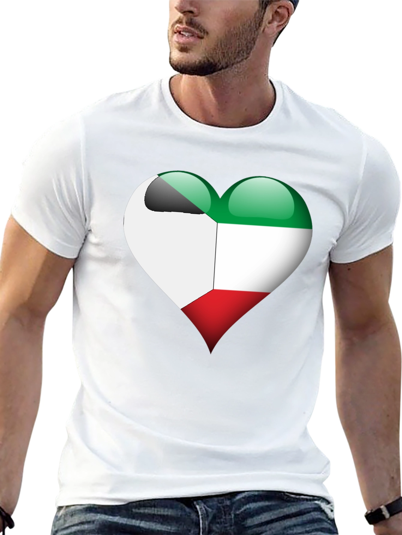Kuwait Flag Heart T-Shirt - Show Your Love!