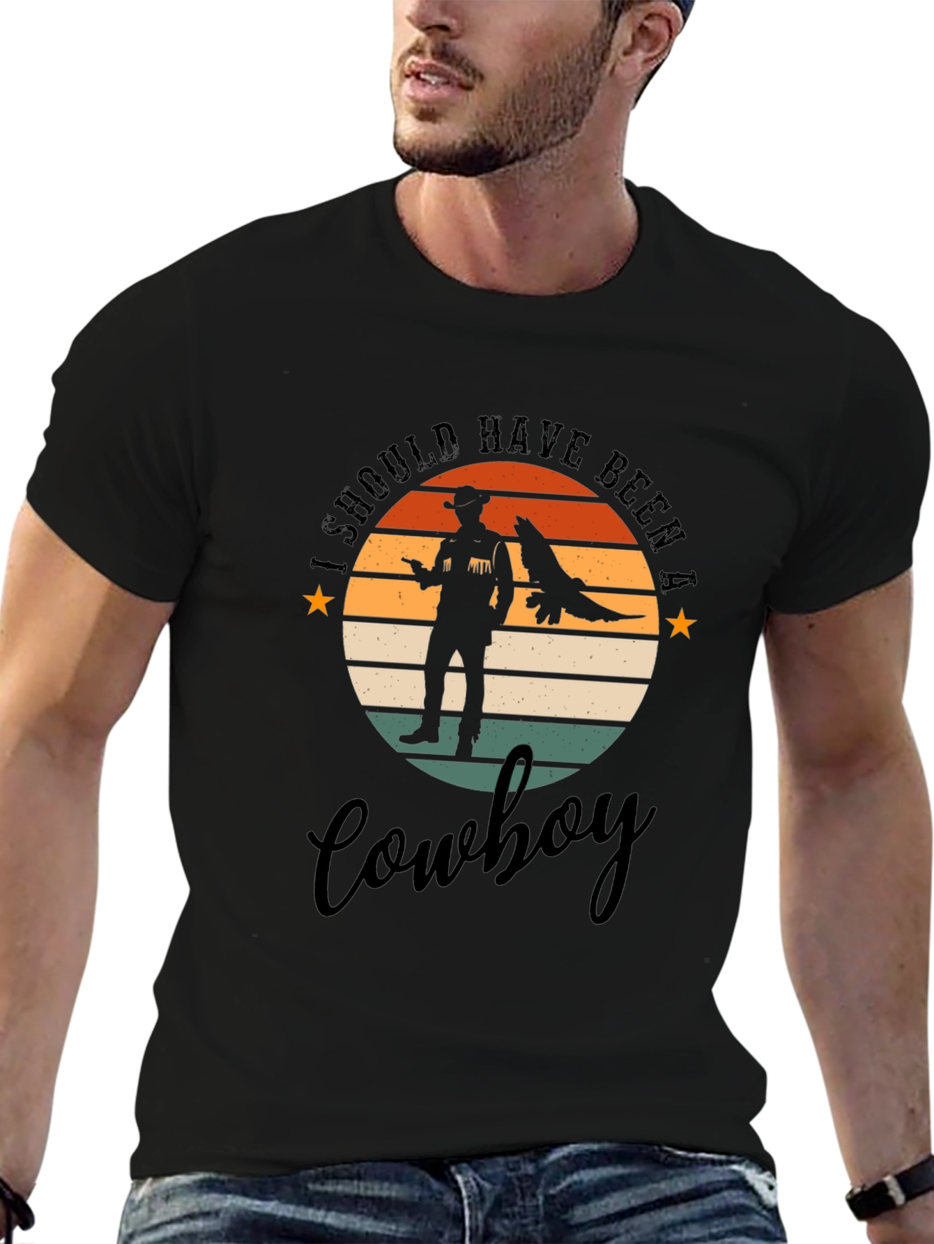 Retro Cowboy T-Shirt - Western Style Graphic Tee