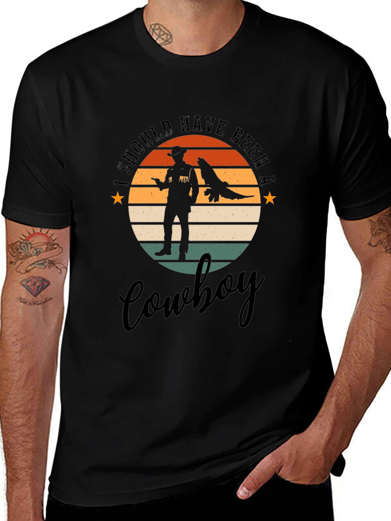 Retro Cowboy T-Shirt - Western Style Graphic Tee