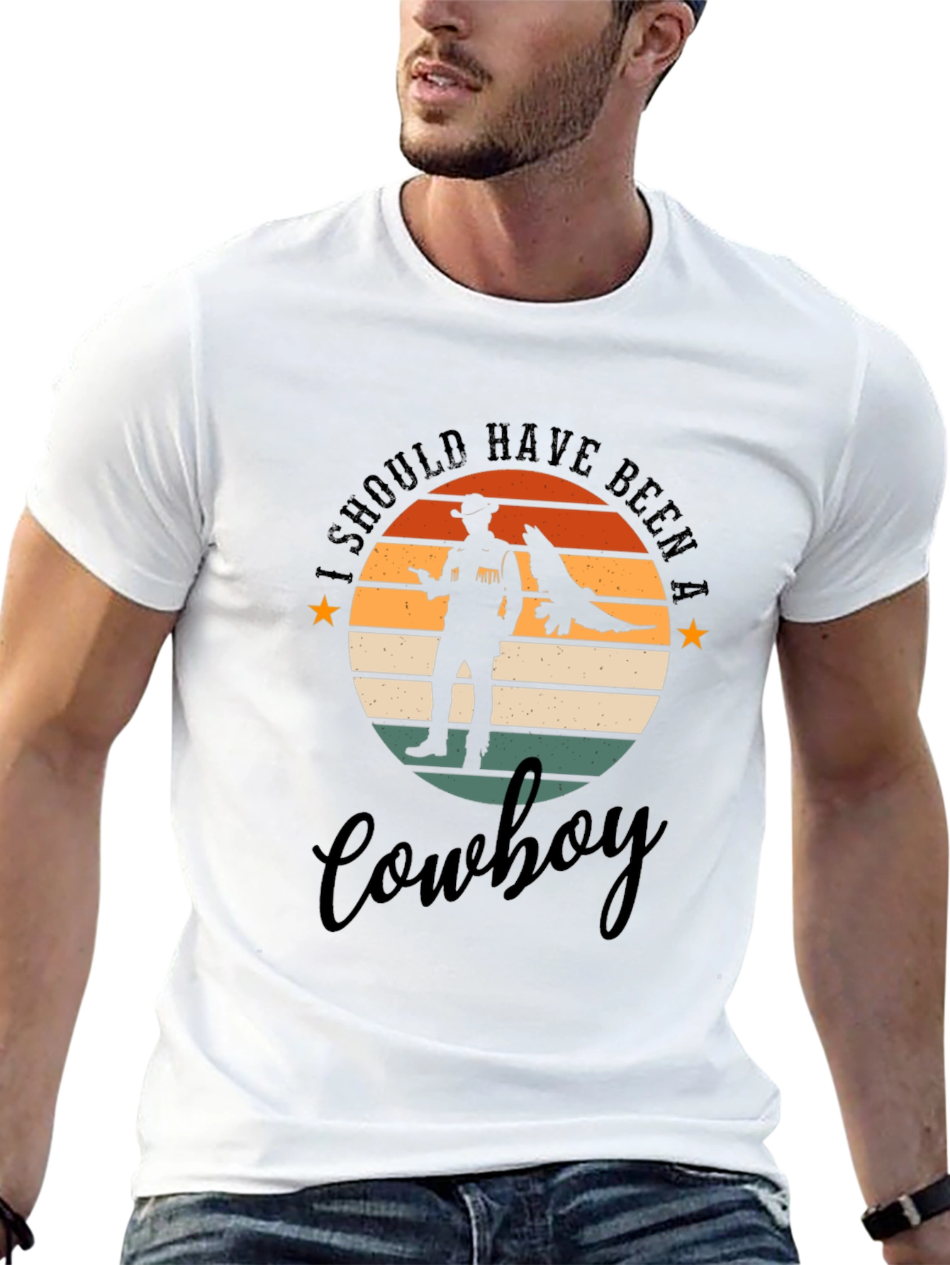Retro Cowboy T-Shirt - Western Style Graphic Tee