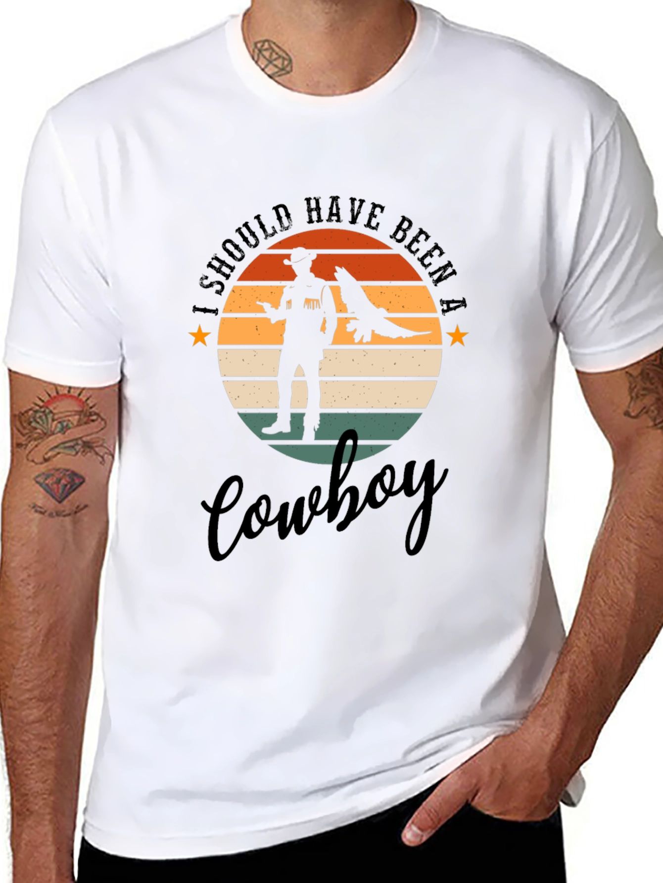 Retro Cowboy T-Shirt - Western Style Graphic Tee