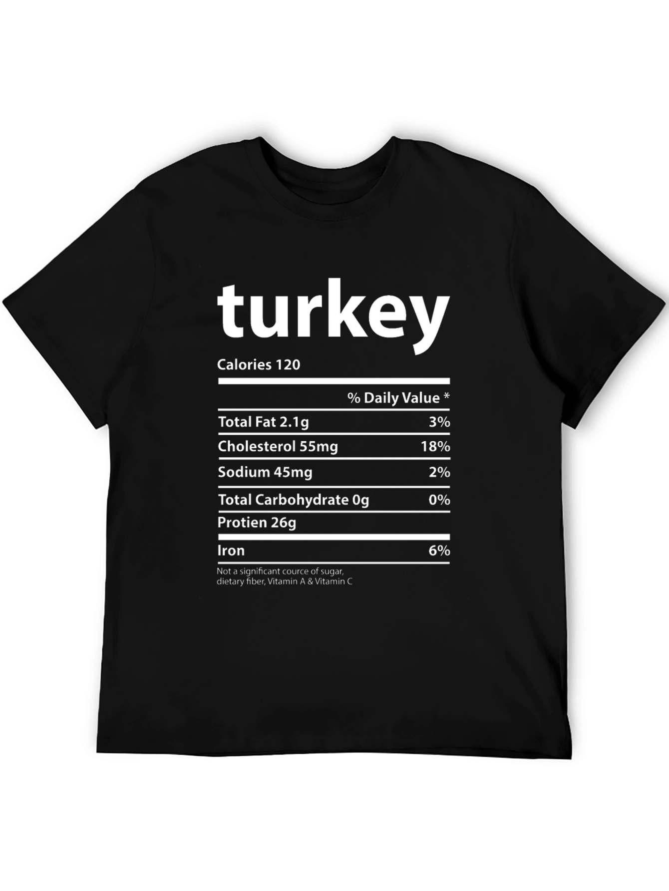 Turkey Nutrition Facts T-Shirt - Funny Thanksgiving Tee
