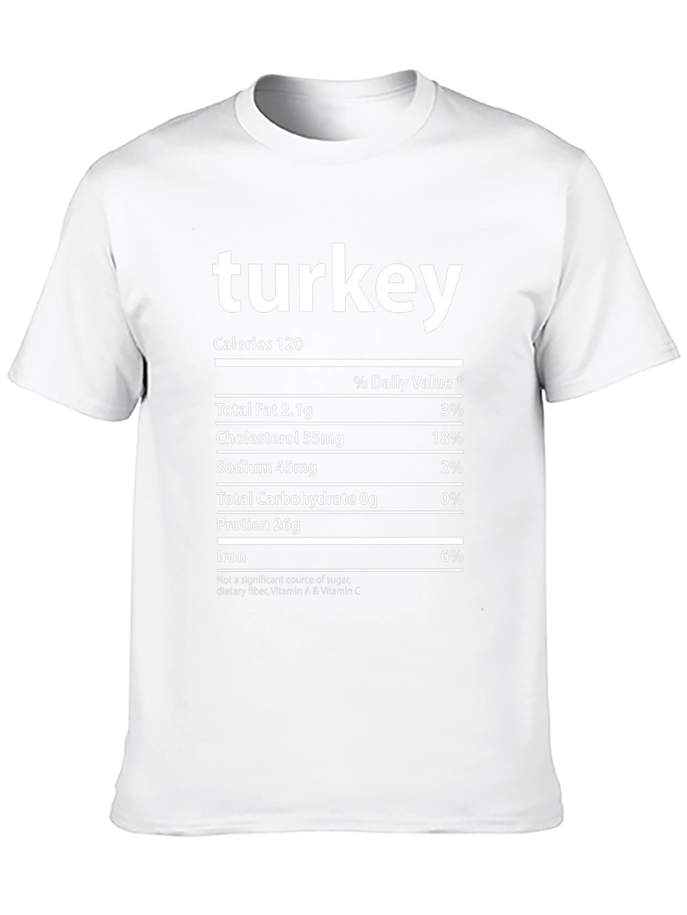 Turkey Nutrition Facts T-Shirt - Funny Thanksgiving Tee