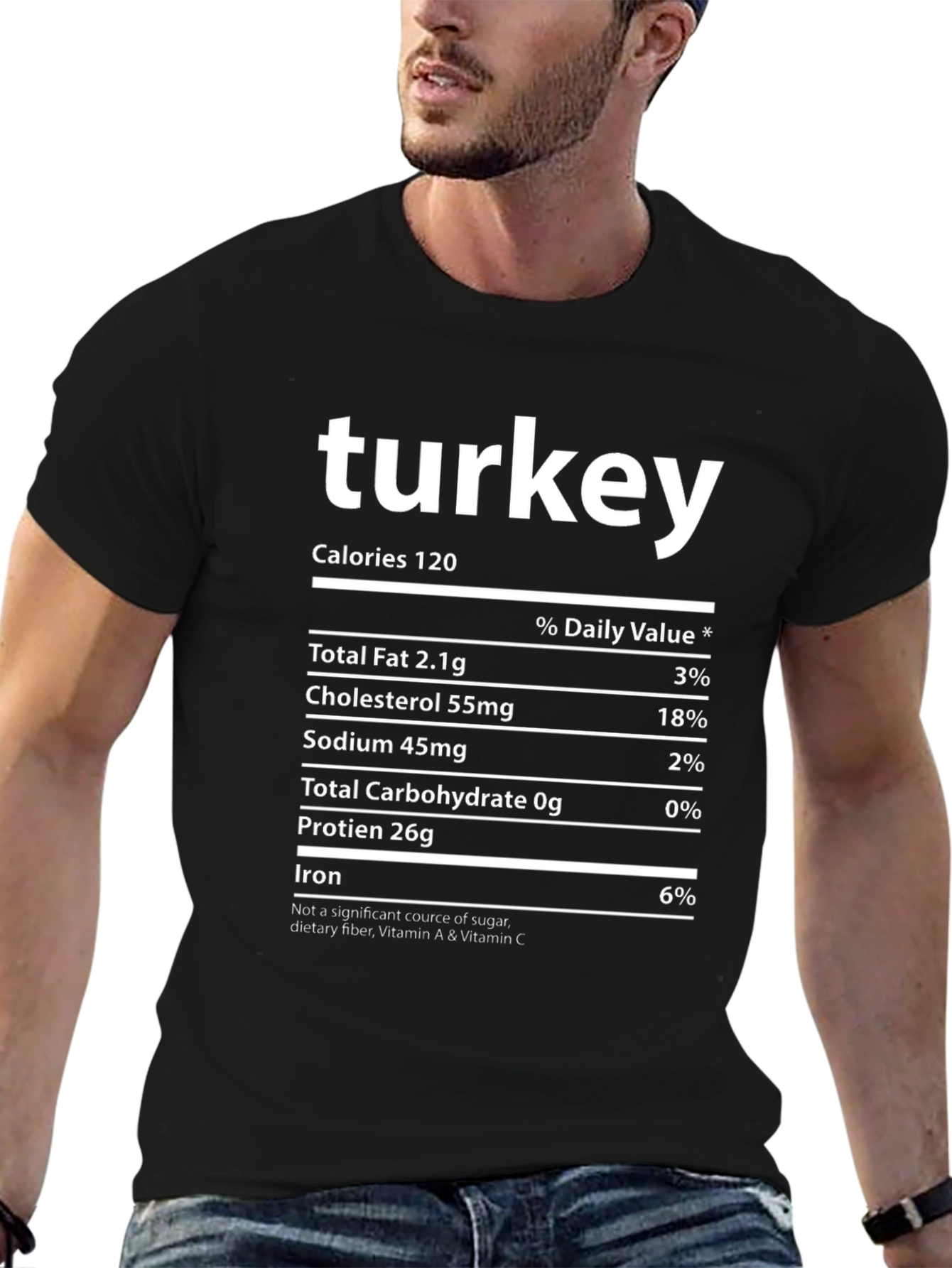 Turkey Nutrition Facts T-Shirt - Funny Thanksgiving Tee