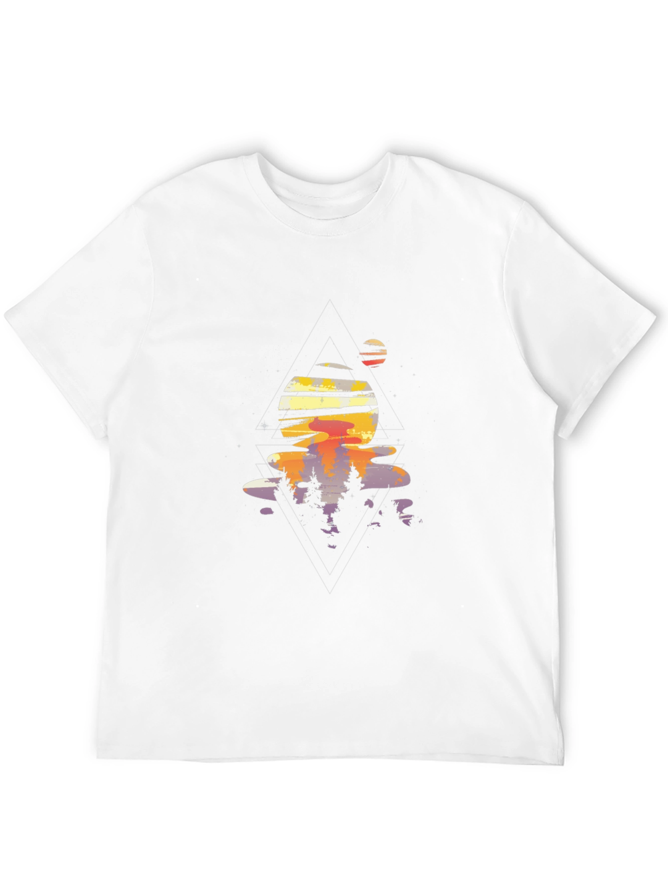 Abstract Sunset Graphic Tee - Black