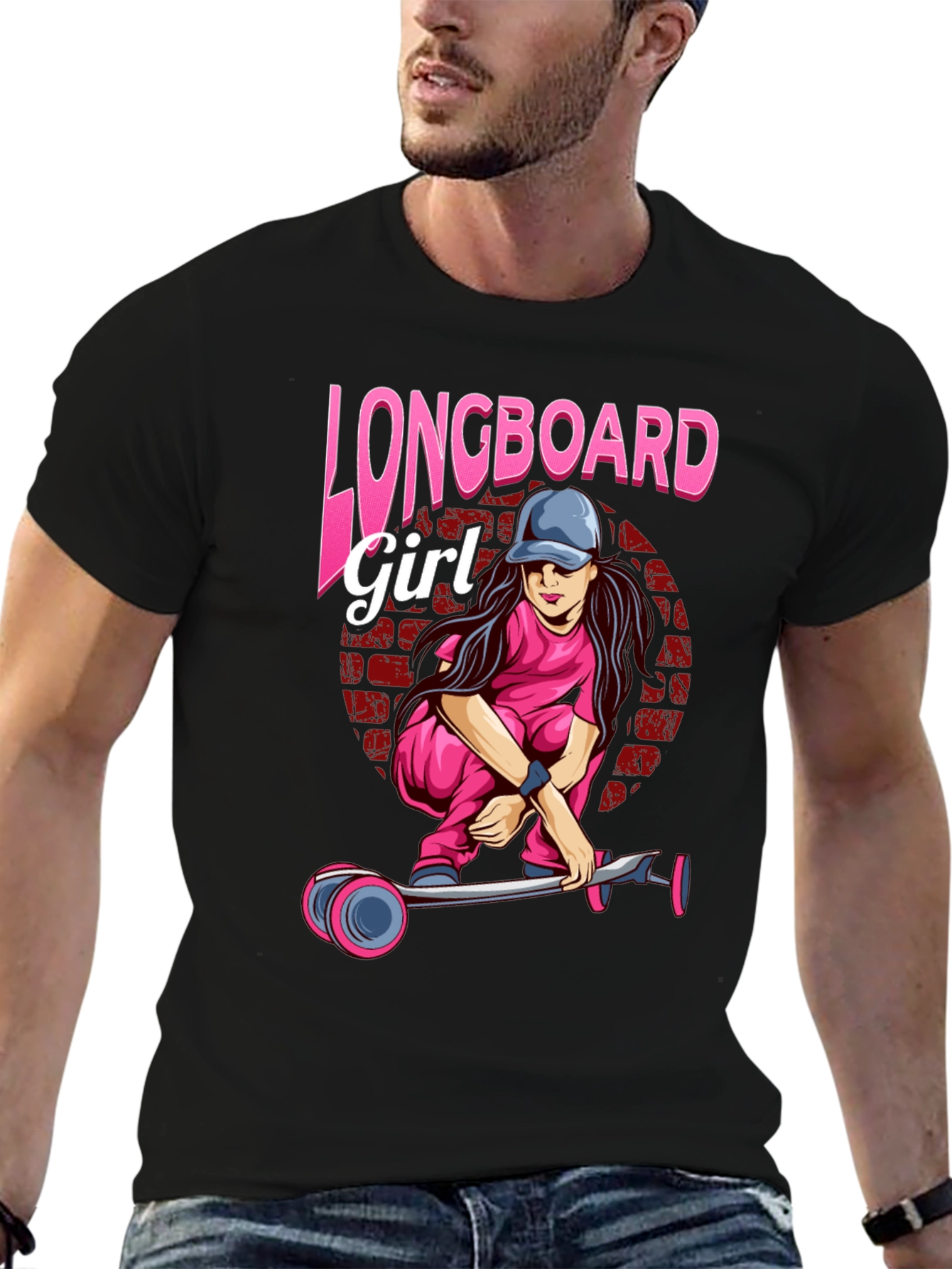 Longboard Girl Black T-Shirt