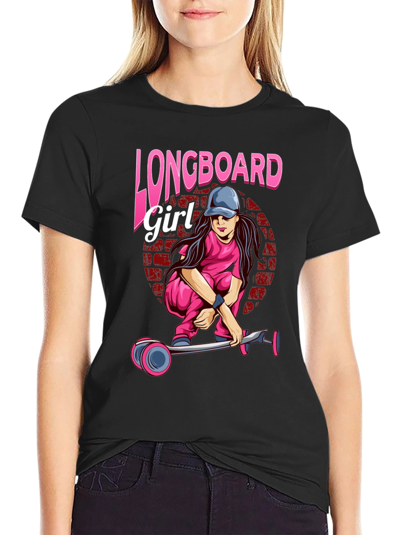 Longboard Girl Black T-Shirt