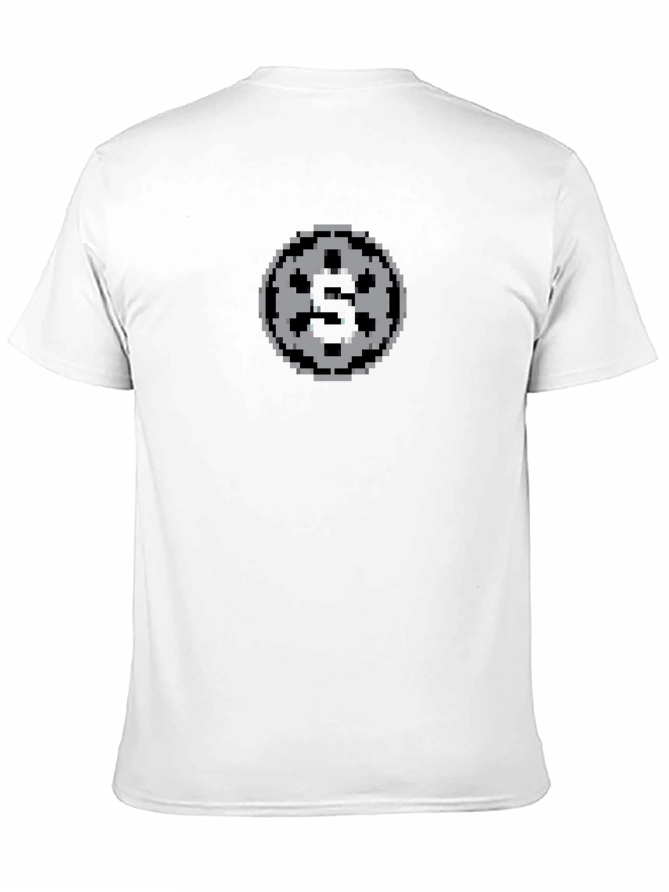 Pixel Art Letter S Graphic Tee - Black