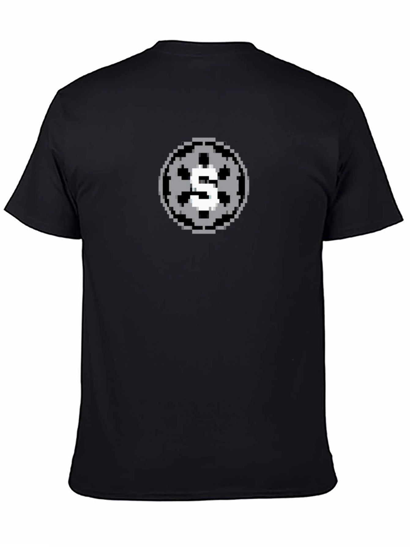 Pixel Art Letter S Graphic Tee - Black