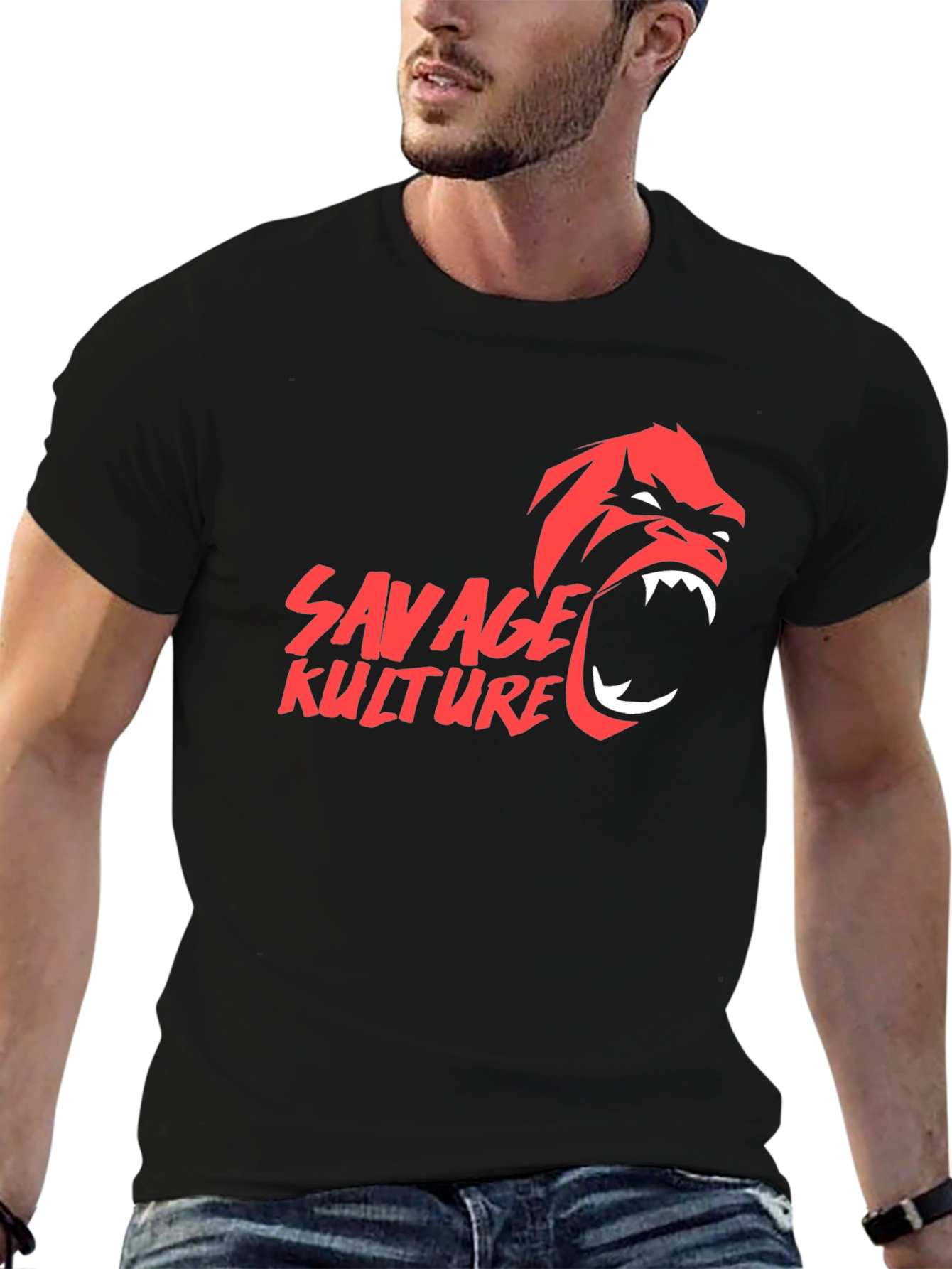 Savage Kulture Gorilla Graphic Black T-Shirt