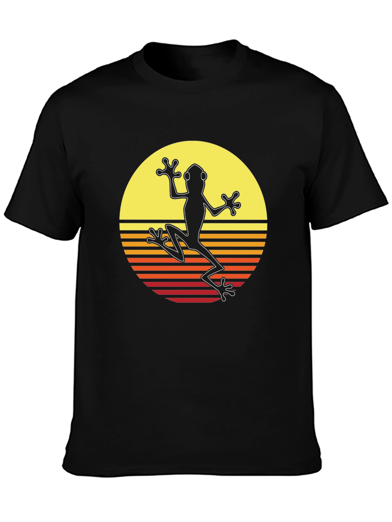 Retro Frog Graphic Tee - Mens Black T-Shirt