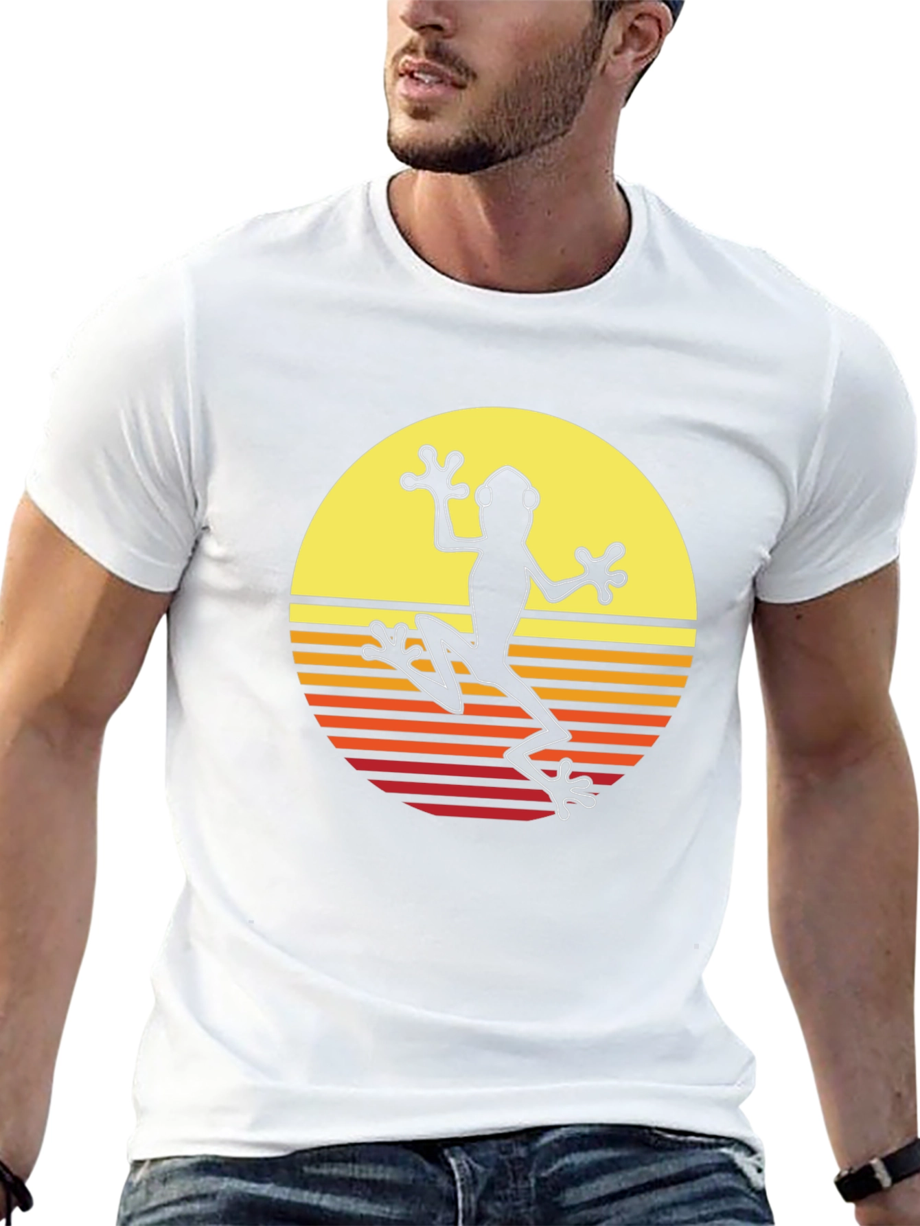 Retro Frog Graphic Tee - Mens Black T-Shirt