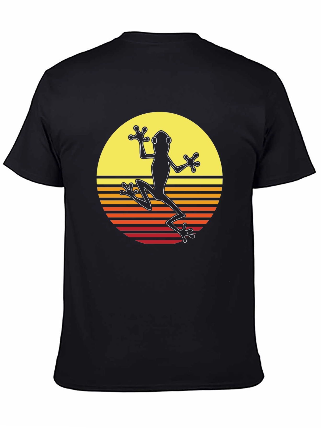 Retro Frog Graphic Tee - Mens Black T-Shirt