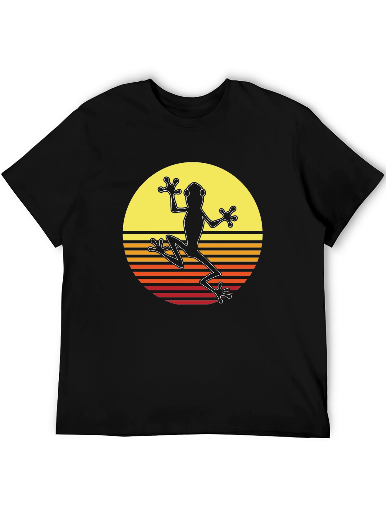 Retro Frog Graphic Tee - Mens Black T-Shirt
