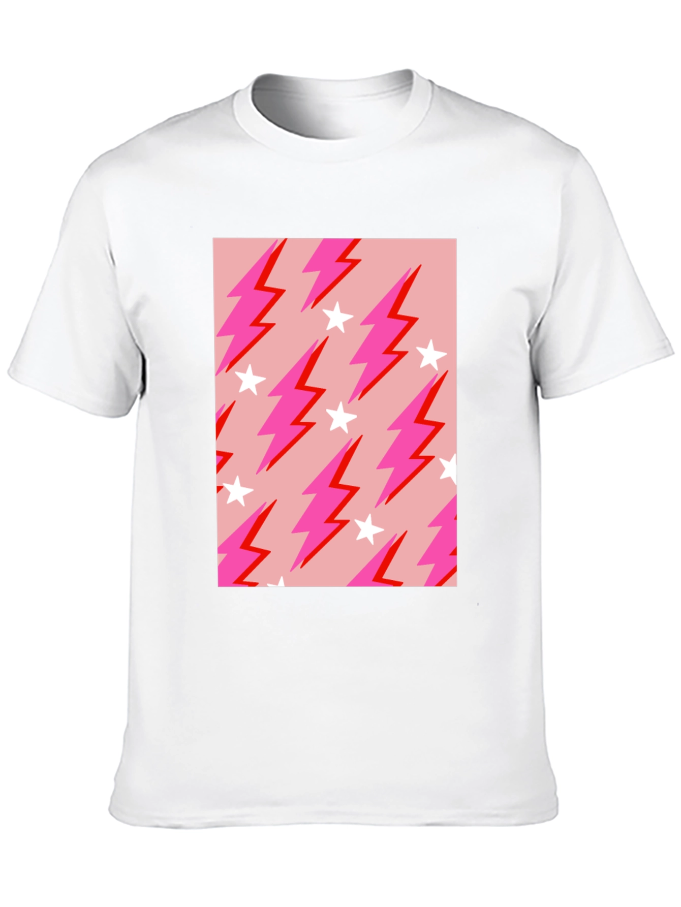 Lightning Bolt Star Graphic Tee - Trendy Casual Style