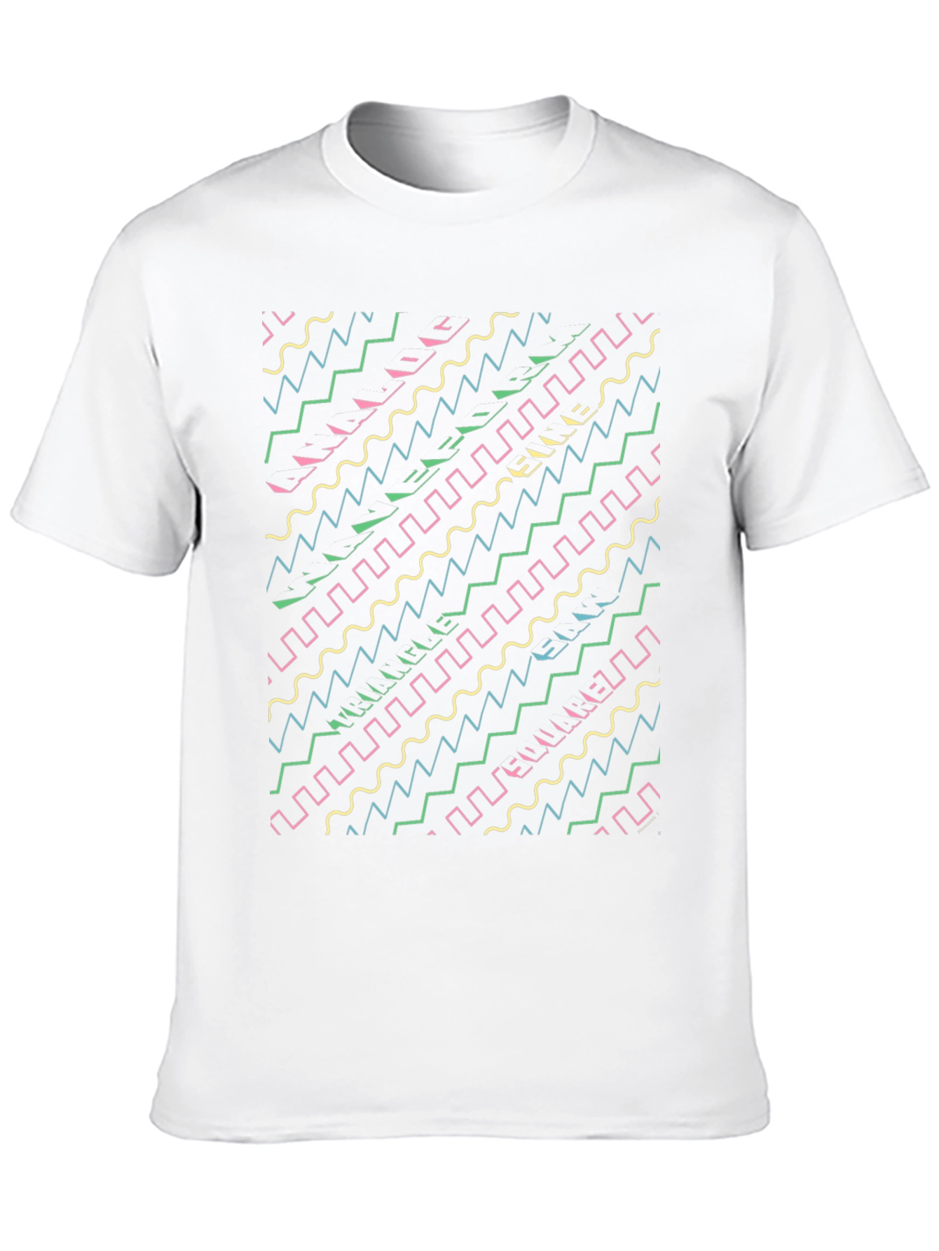 Retro Wave Pattern T-Shirt - Black