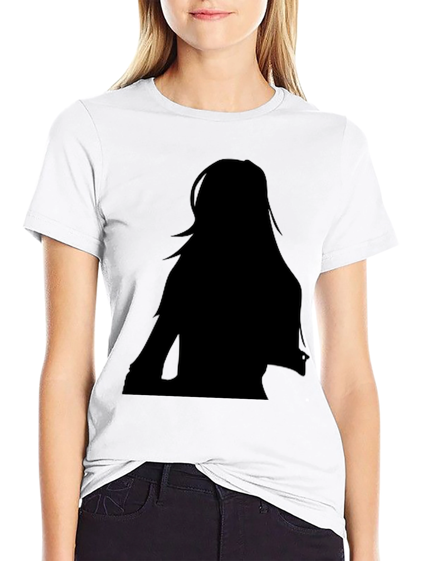 Silhouette Graphic Tee - Stylish Black Cotton T-Shirt