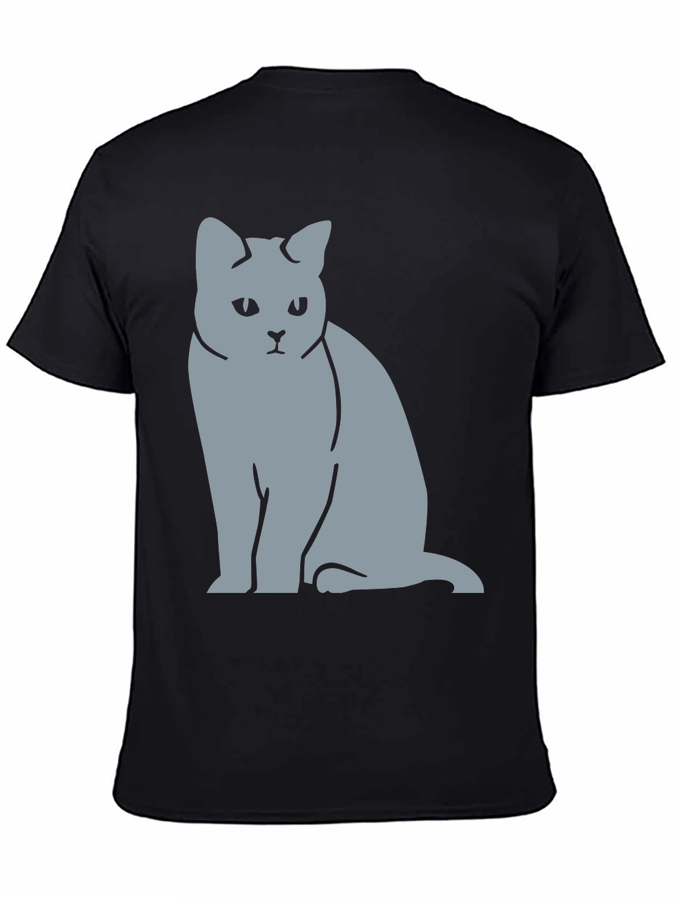 Sad Cat Graphic T-Shirt - Unisex Black Tee