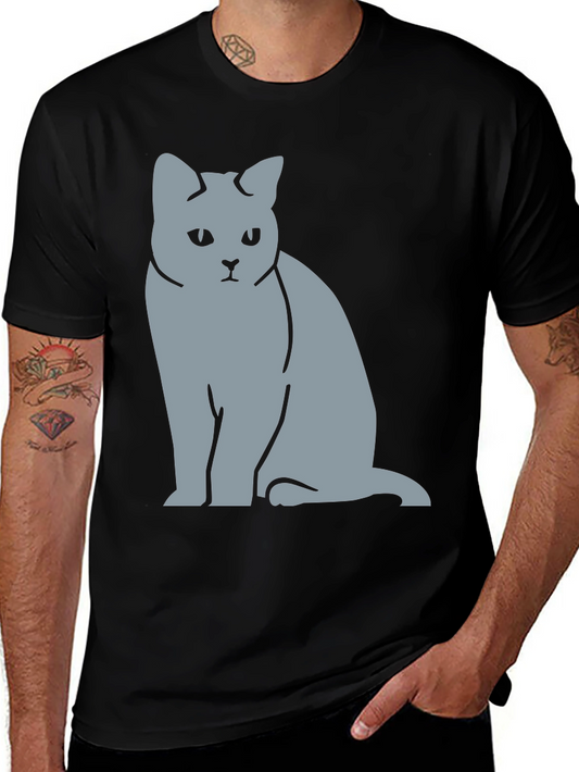 Sad Cat Graphic T-Shirt - Unisex Black Tee