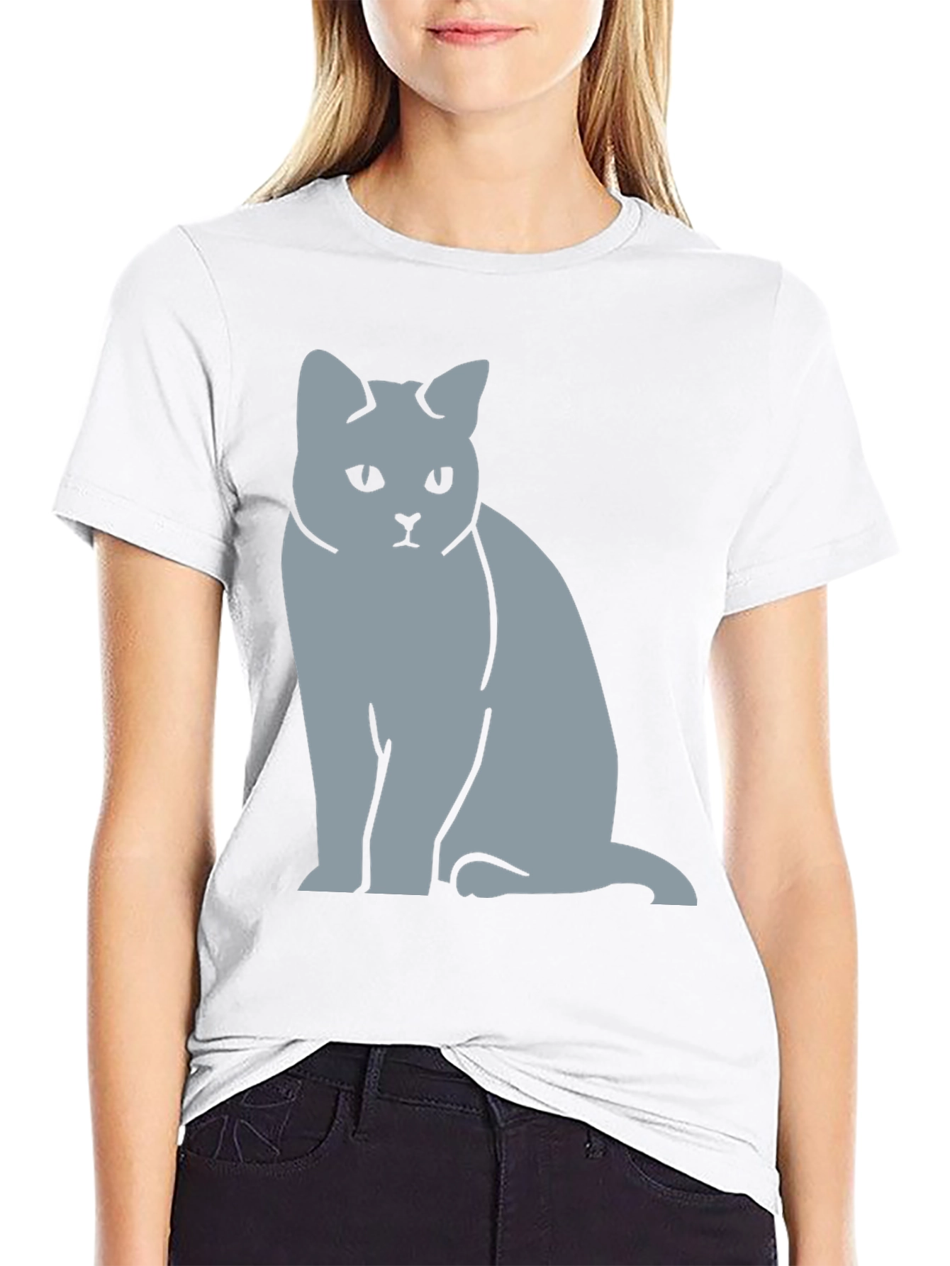 Sad Cat Graphic T-Shirt - Unisex Black Tee