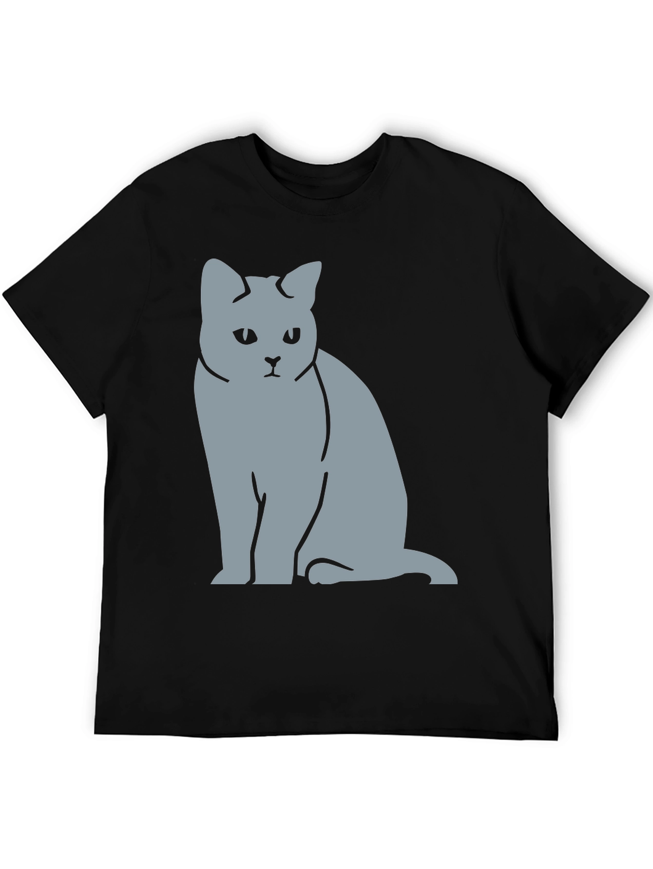 Sad Cat Graphic T-Shirt - Unisex Black Tee