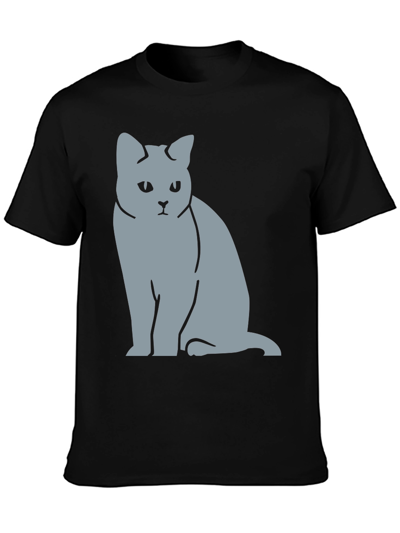 Sad Cat Graphic T-Shirt - Unisex Black Tee
