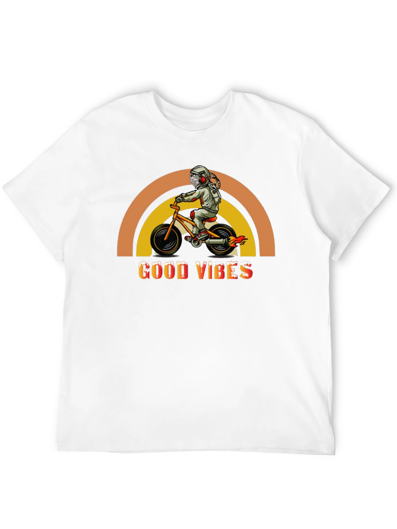 Good Vibes Spaceman on Bike Graphic Tee