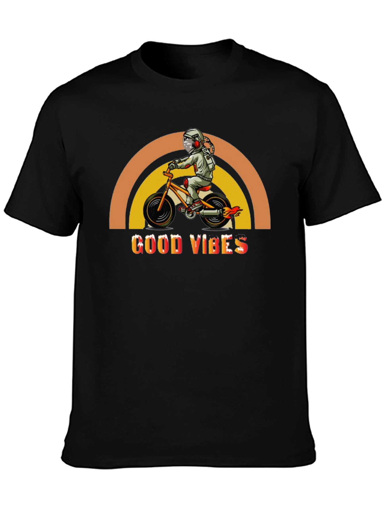 Good Vibes Spaceman on Bike Graphic Tee