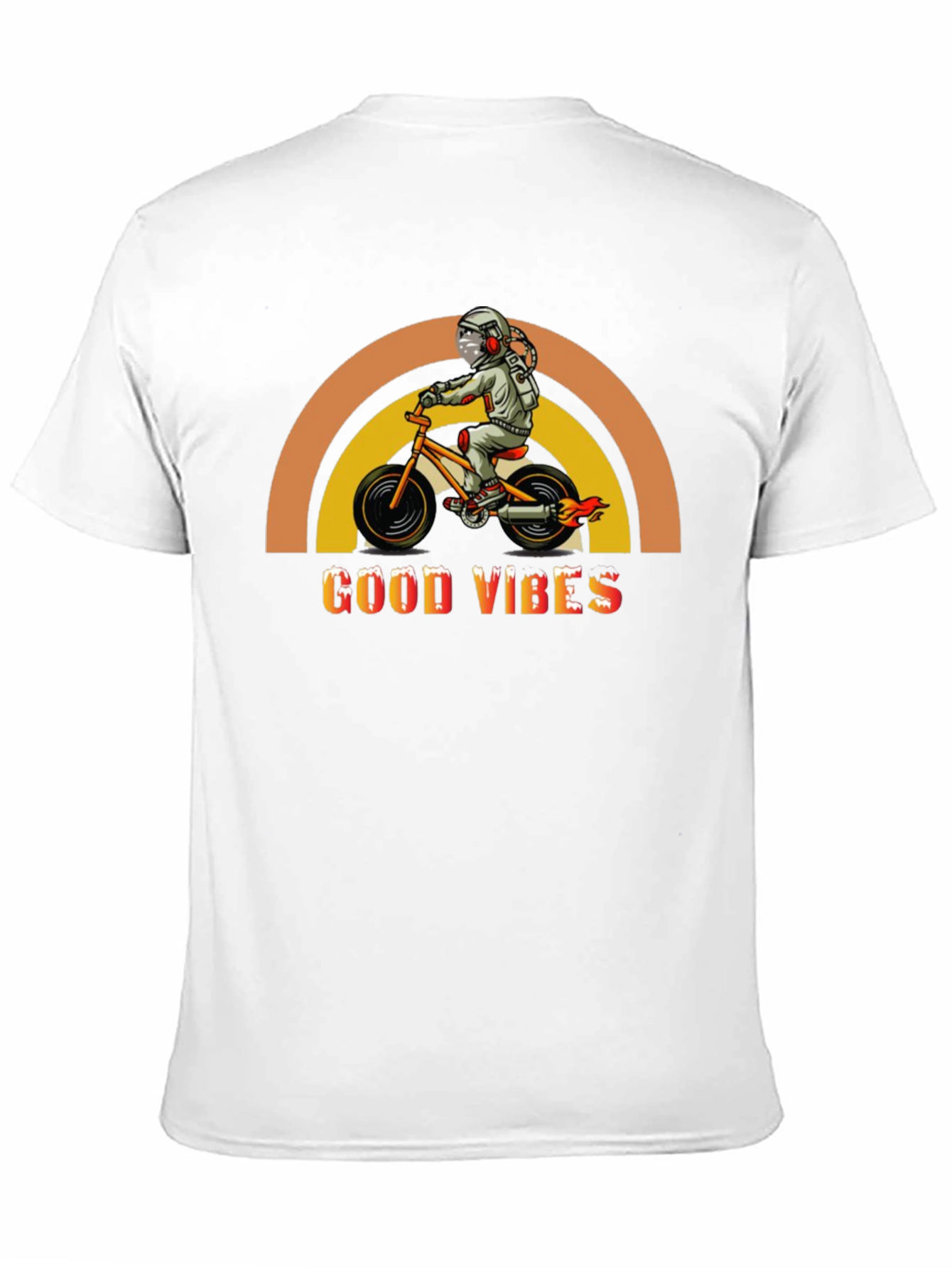 Good Vibes Spaceman on Bike Graphic Tee