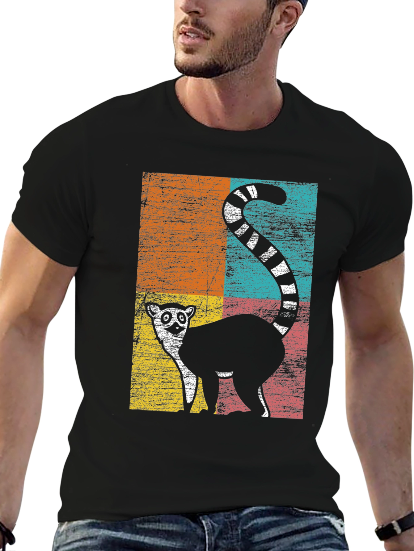 Retro Lemur Graphic T-Shirt
