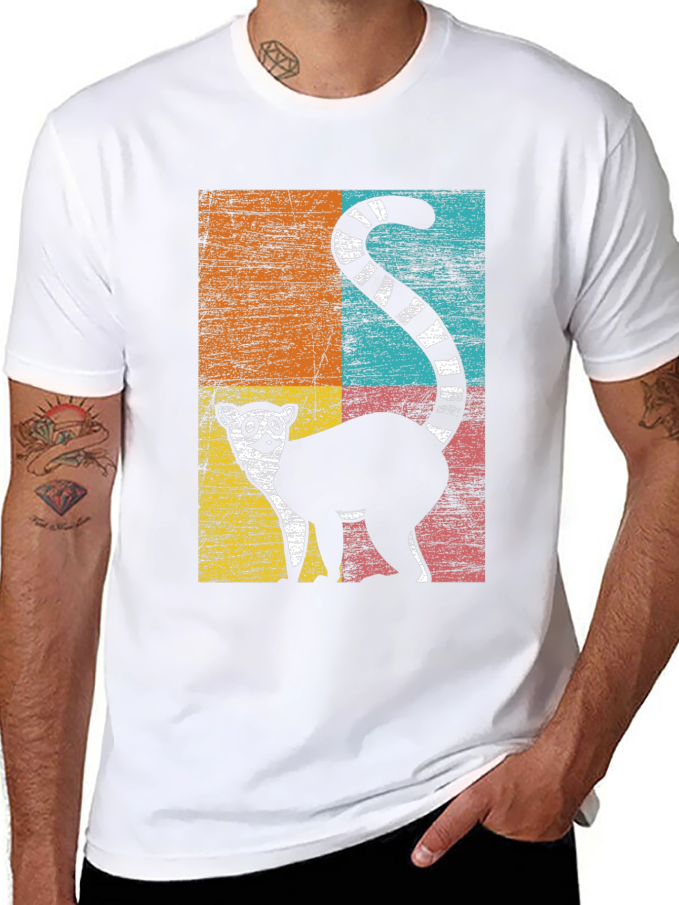 Retro Lemur Graphic T-Shirt