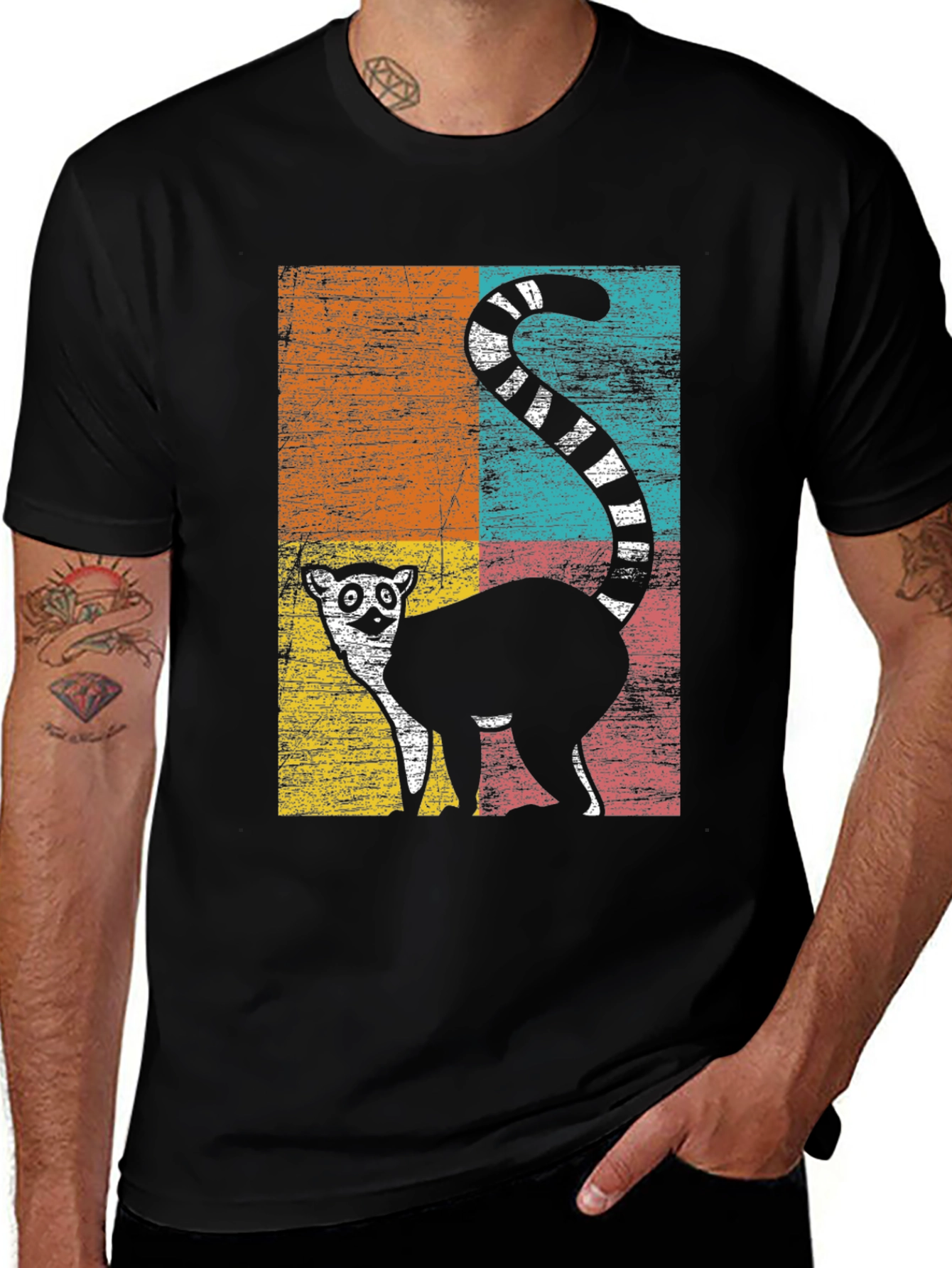 Retro Lemur Graphic T-Shirt