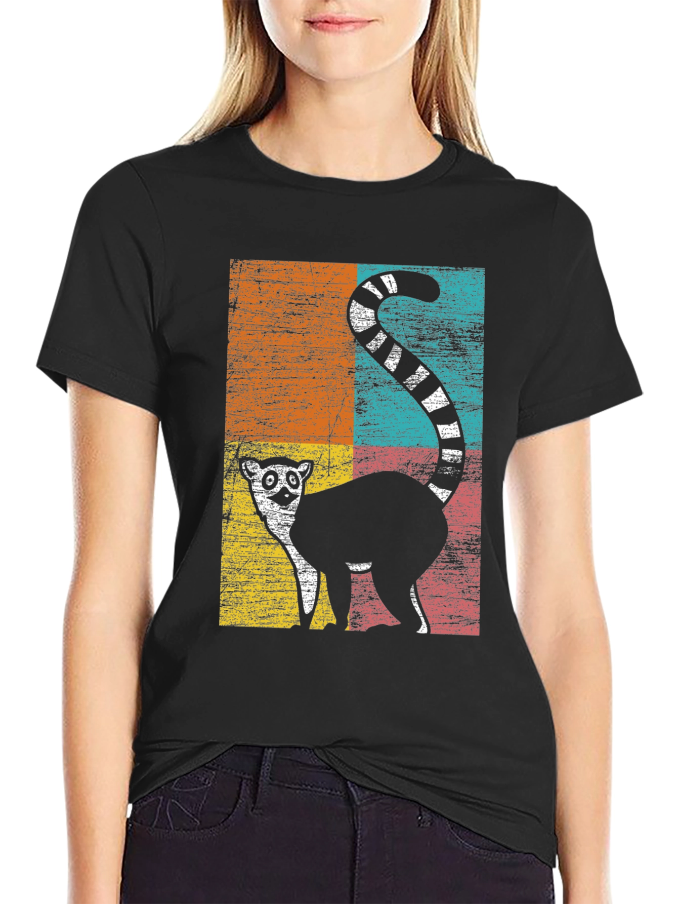 Retro Lemur Graphic T-Shirt