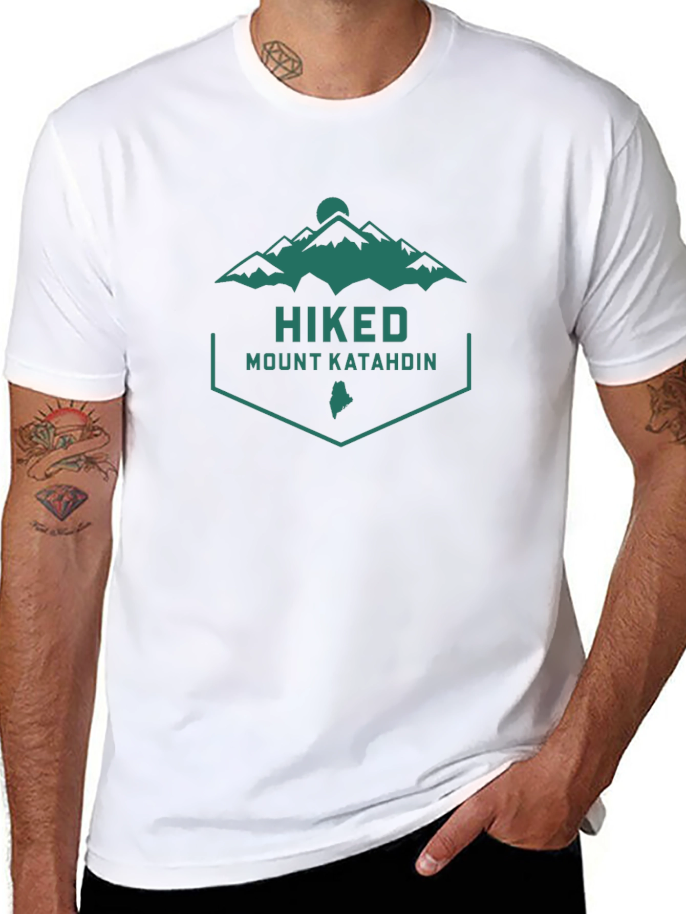 Mount Katahdin Hiked T-Shirt - Black