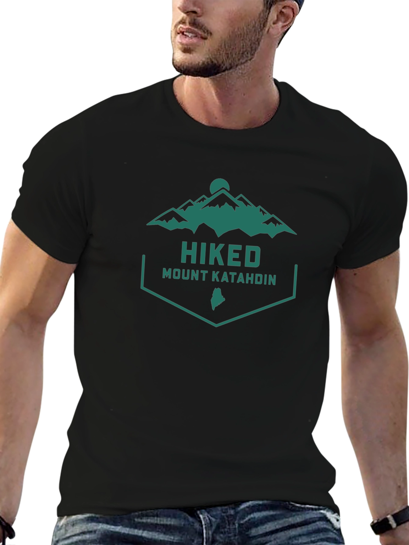 Mount Katahdin Hiked T-Shirt - Black